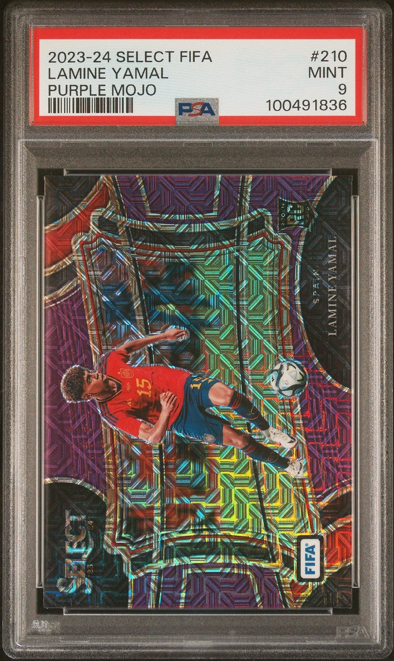 2023-24 Panini Select Fifa 210 Lamine Yamal Purple Mojo PSA 9