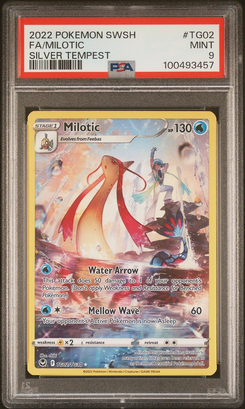 2022 Pokemon Sword & Shield Silver Tempest Tg02 Full Art/milotic PSA