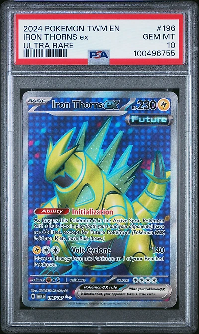 2024 Pokemon Twm En-twilight Masquerade 196 Iron Thorns Ex Ultra Rare PSA