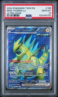 2024 Pokemon Twm En-twilight Masquerade 196 Iron Thorns Ex Ultra Rare PSA