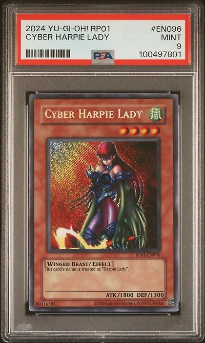 2024 Yu-gi-oh! Rp01-retro Pack En096 Cyber Harpie Lady PSA 9