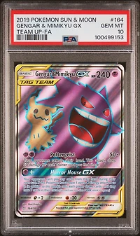 2019 Pokemon Sun & Moon Team Up Full Art/gengar & Mimikyu Gx PSA