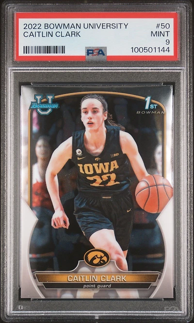 2022 Bowman Chrome University 50 Caitlin Clark PSA