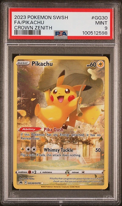 2023 Pokemon Sword And Shield Crown Zenith Gg30 Full Art/pikachu PSA