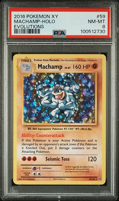 2016 Pokemon Xy Evolutions 59 Machamp-holo PSA