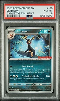 2023 Pokemon Obf En-obsidian Flames 130 Umbreon Gamestop Exclusive PSA