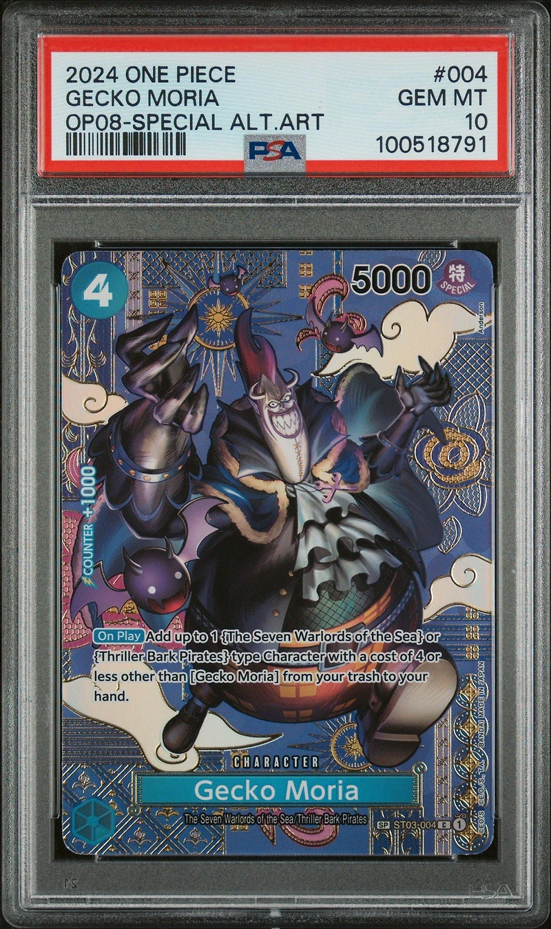 2024 One Piece Op08-two Legends 004 Gecko Moria Special Alternate Art PSA 10