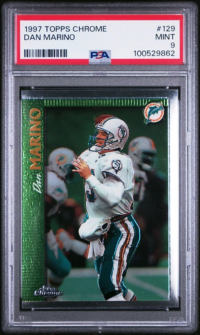 1997 Topps Chrome 129 Dan Marino PSA 9