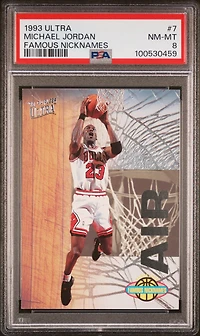1993 Ultra Famous Nicknames 7 Michael Jordan PSA 8