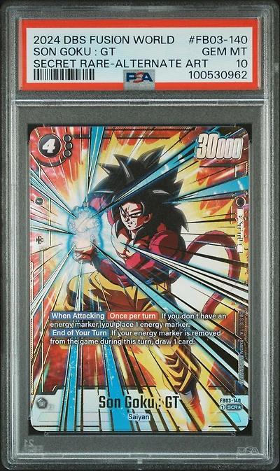 2024 Dragon Ball Super Card Game Fusion World Raging Roar Fb03-140 Son Goku : Gt Secret Rare-alternate Art PSA 10