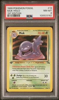 1999 Pokemon Fossil 13 Muk-holo 1st Edition PSA