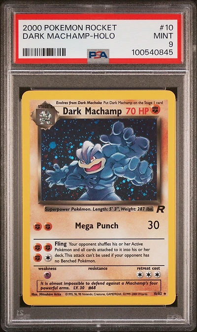 2000 Pokemon Rocket 10 Dark Machamp-holo PSA