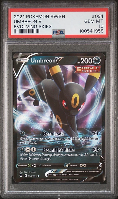 2021 Pokemon Sword & Shield Evolving Skies 094 Umbreon V PSA