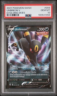 2021 Pokemon Sword & Shield Evolving Skies 094 Umbreon V PSA