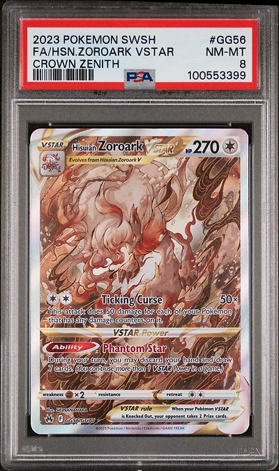 2023 Pokemon Sword And Shield Crown Zenith Gg56 Full Art/hisuian Zoroark Vstar PSA