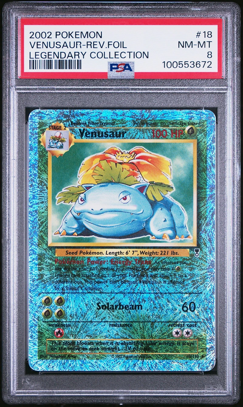 2002 Pokemon Legendary Collection 18 Venusaur-reverse Foil PSA 8