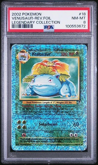 2002 Pokemon Legendary Collection 18 Venusaur-reverse Foil PSA 8