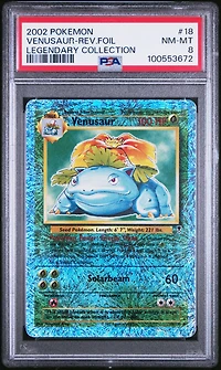 2002 Pokemon Legendary Collection 18 Venusaur-reverse Foil PSA 8