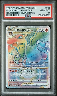 2022 Pokemon Japanese Sword & Shield Star Birth 118 Full Art/charizard Vstar Hyper Rare PSA