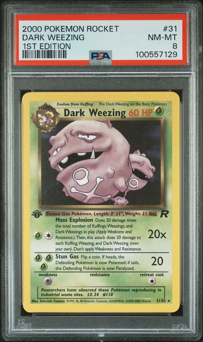 2000 Pokemon Rocket 31 Dark Weezing 1st Edition PSA