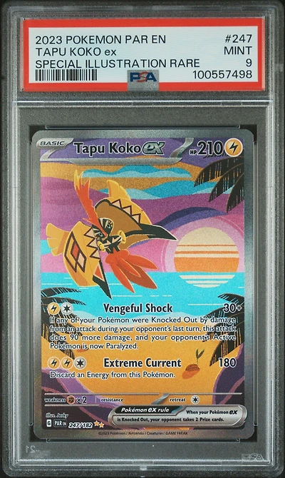 2023 Pokemon Par En-paradox Rift 247 Tapu Koko Ex Special Illustration Rare PSA