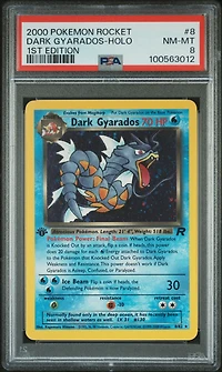 2000 Pokemon Rocket 8 Dark Gyarados-holo 1st Edition PSA 8