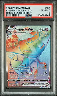 2020 Pokemon Sword & Shield Rebel Clash 197 Full Art/dragapult Vmax Secret PSA