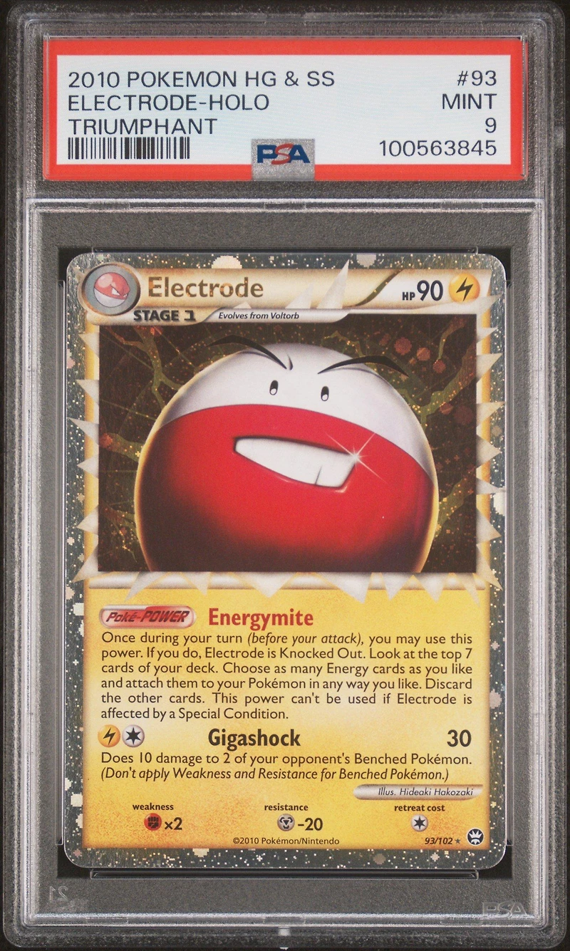 2010 Pokemon Heartgold & Soulsilver Triumphant 93 Electrode-holo PSA