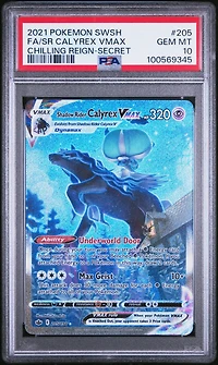 2021 Pokemon Sword & Shield Chilling Reign Full Art/shadow Rider Calyrex Vmax Secret PSA