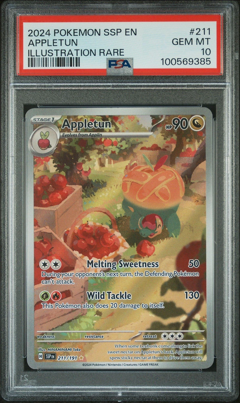 2024 Pokemon Ssp En-surging Sparks 211 Appletun Illustration Rare PSA
