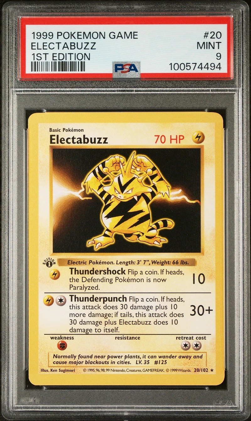 1999 Pokemon Game 20 Electabuzz 1st Edition PSA