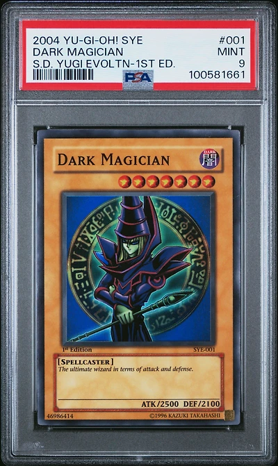 2004 Sye Yu-gi-oh! Starter Deck Yugi Evolution 001 Dark Magician 1st Edition PSA