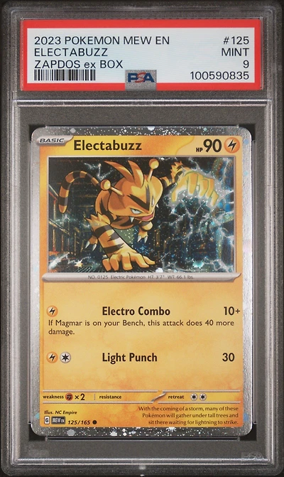 2023 Pokemon Mew En-151 125 Electabuzz Zapdos Ex Box PSA 9