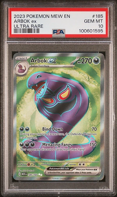 2023 Pokemon Mew En-151 185 Arbok Ex Ultra Rare PSA