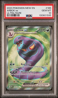 2023 Pokemon Mew En-151 185 Arbok Ex Ultra Rare PSA