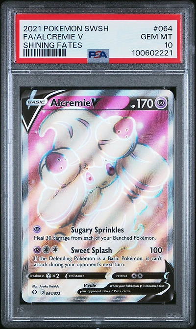 2021 Pokemon Sword & Shield Shining Fates 064 Full Art/alcremie V PSA 10