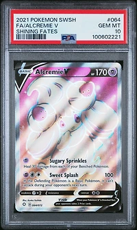 2021 Pokemon Sword & Shield Shining Fates 064 Full Art/alcremie V PSA 10