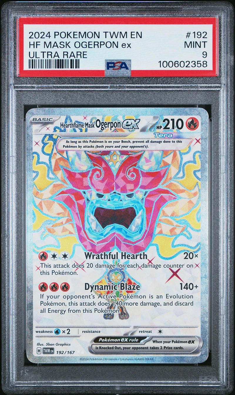 2024 Pokemon Twm En-twilight Masquerade 192 Hearthflame Mask Ogerpon Ex Ultra Rare PSA