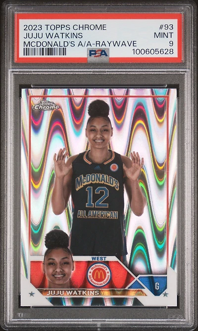2023 Topps Chrome Mcdonald's All-american 93 Juju Watkins Raywave PSA 9