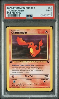 2000 Pokemon Rocket 50 Charmander 1st Edition PSA