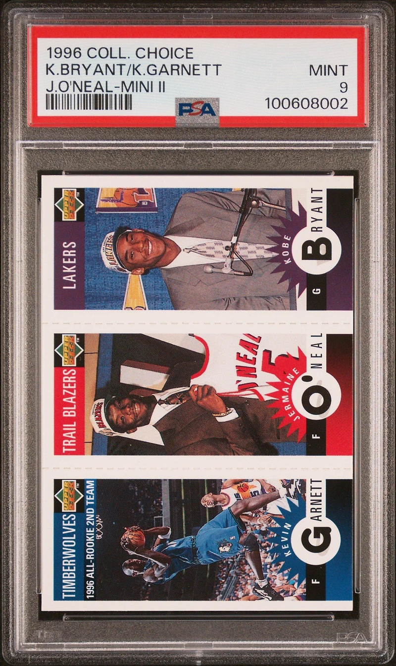 1996 Collector's Choice Mini Ii Jermaine O'neal/kobe Bryant/kevin Garnett PSA