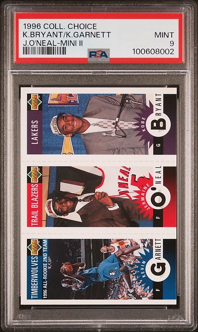 1996 Collector's Choice Mini Ii Jermaine O'neal/kobe Bryant/kevin Garnett PSA