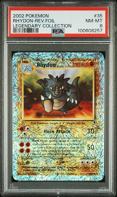 2002 Pokemon Legendary Collection 35 Rhydon-reverse Foil PSA