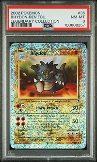 2002 Pokemon Legendary Collection 35 Rhydon-reverse Foil PSA