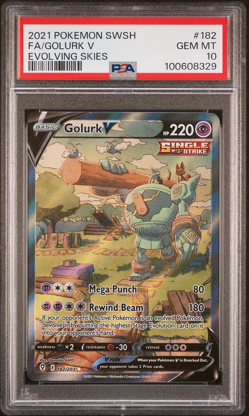 2021 Pokemon Sword & Shield Evolving Skies Full Art/golurk V PSA