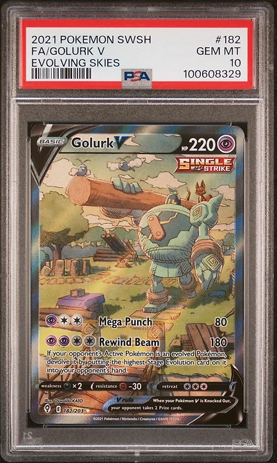 2021 Pokemon Sword & Shield Evolving Skies Full Art/golurk V PSA