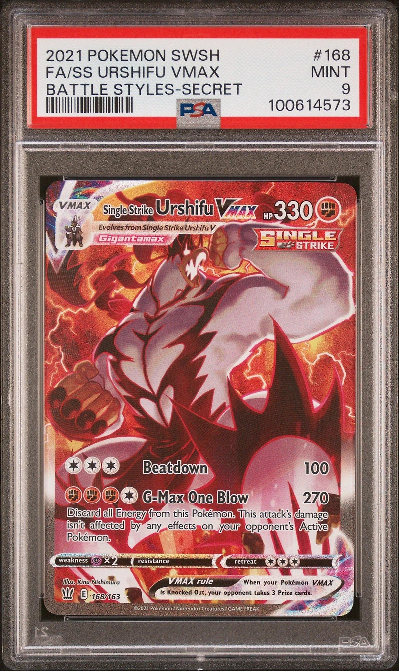2021 Pokemon Sword & Shield Battle Styles Full Art/single Strike Urshifu Vmax Secret PSA