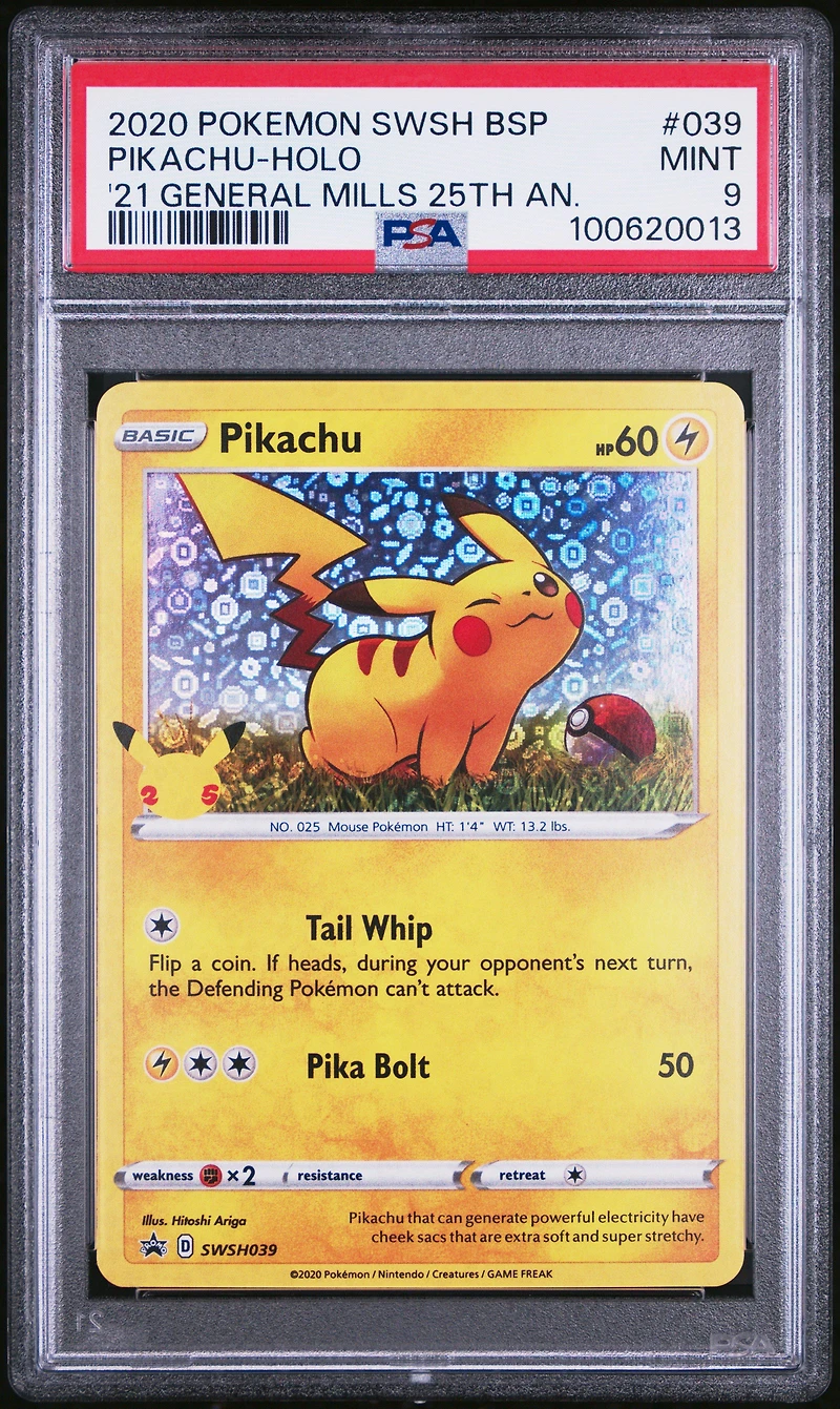 2020 Pokemon Swsh Black Star Promo 039 Pikachu-holo 2021 General Mills 25th Anniversary PSA