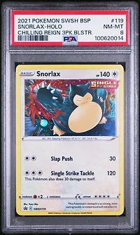2021 Pokemon Swsh Black Star Promo 119 Snorlax-holo Chilling Reign Three Pack Blisters PSA