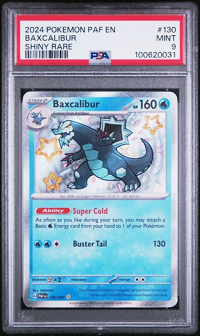 2024 Pokemon Paf En-paldean Fates 130 Baxcalibur Shiny Rare PSA